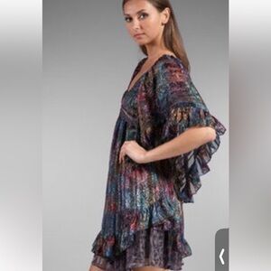 Women's REBECCA TAYLOR Silk Leopard Butterfly Dress Womens Size 4